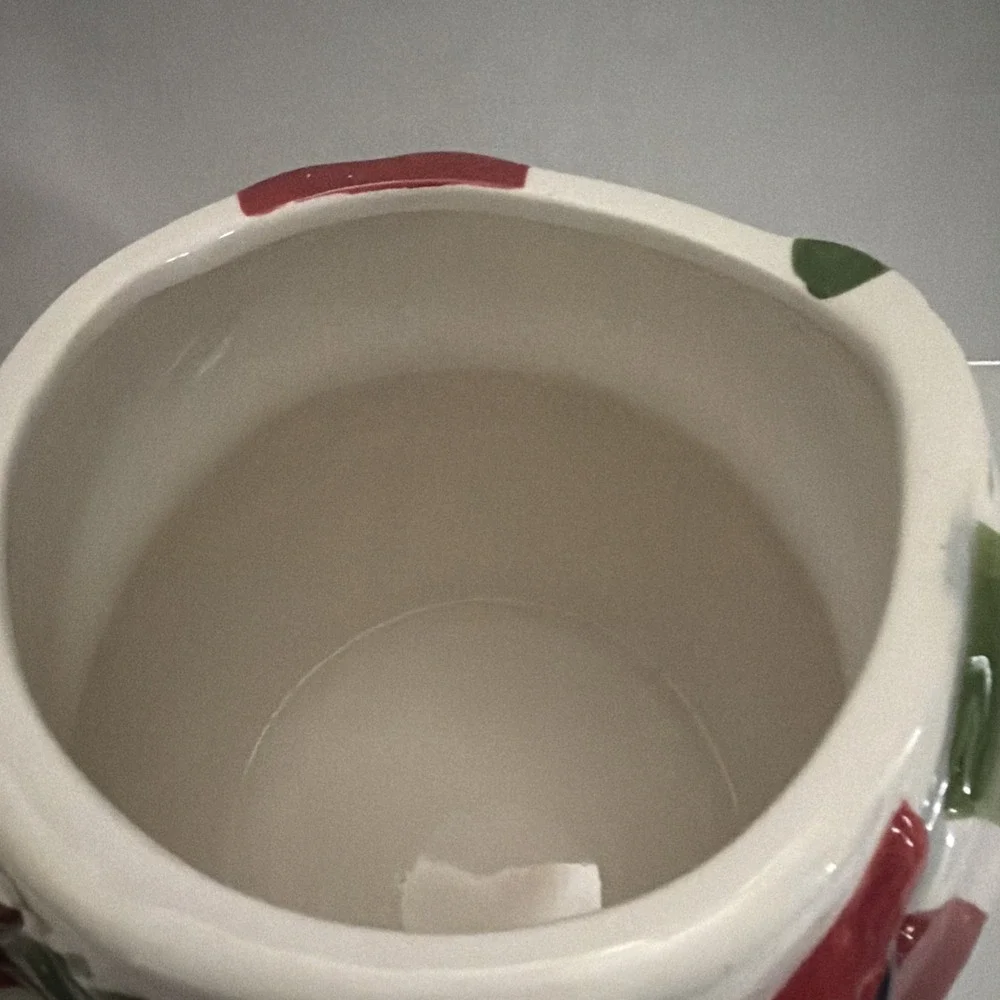 Ceramic Snowman Cookie Jar Holiday Christmas Decor Cardinal Lantern Red Green